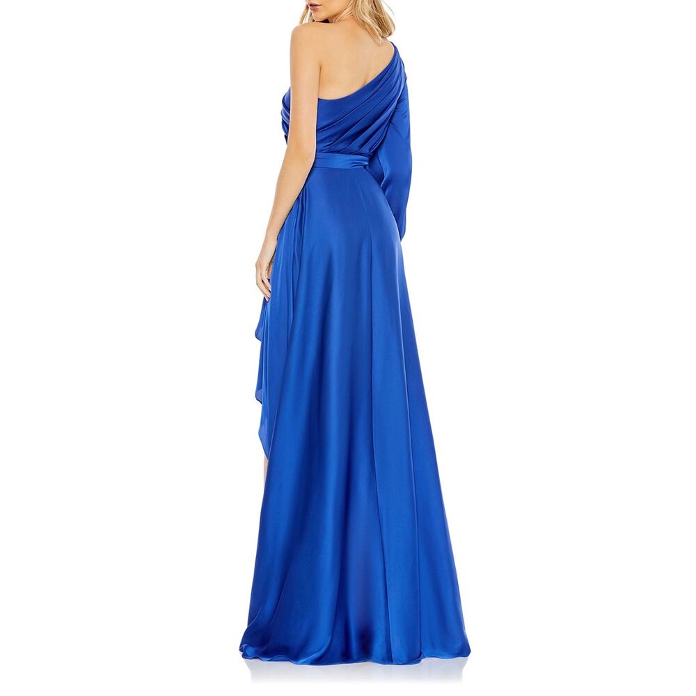 MAC DUGGAL 49141 one shoulder flowy gown long dress sz 0 - Picture 3 of 10